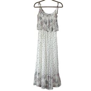 Abercrombie & Fitch Dress Womens Small White Floral Print Maxi Sleeveless Boho